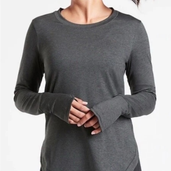 Lot of 2 Athleta Uptempo long sleeve tops shirts tunic blue navy gray - Picture 8 of 9